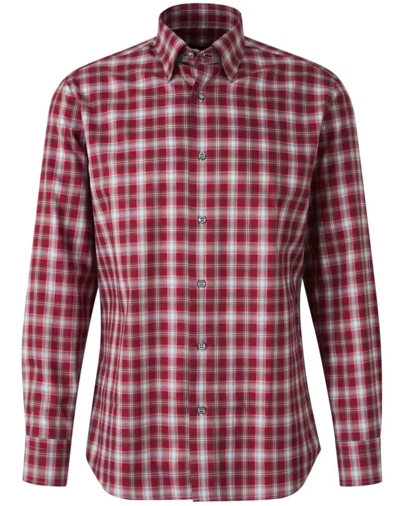 Brioni Kariertes Hemd - Rot Rot