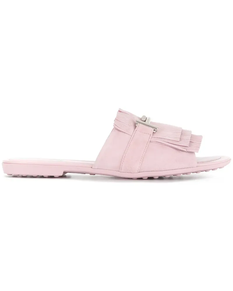 TOD'S Pantoletten mit Fransen - Rosa Rosa