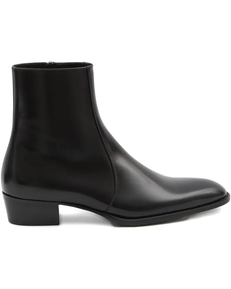 Saint Laurent Roman almond-toe zip boots - Schwarz Schwarz