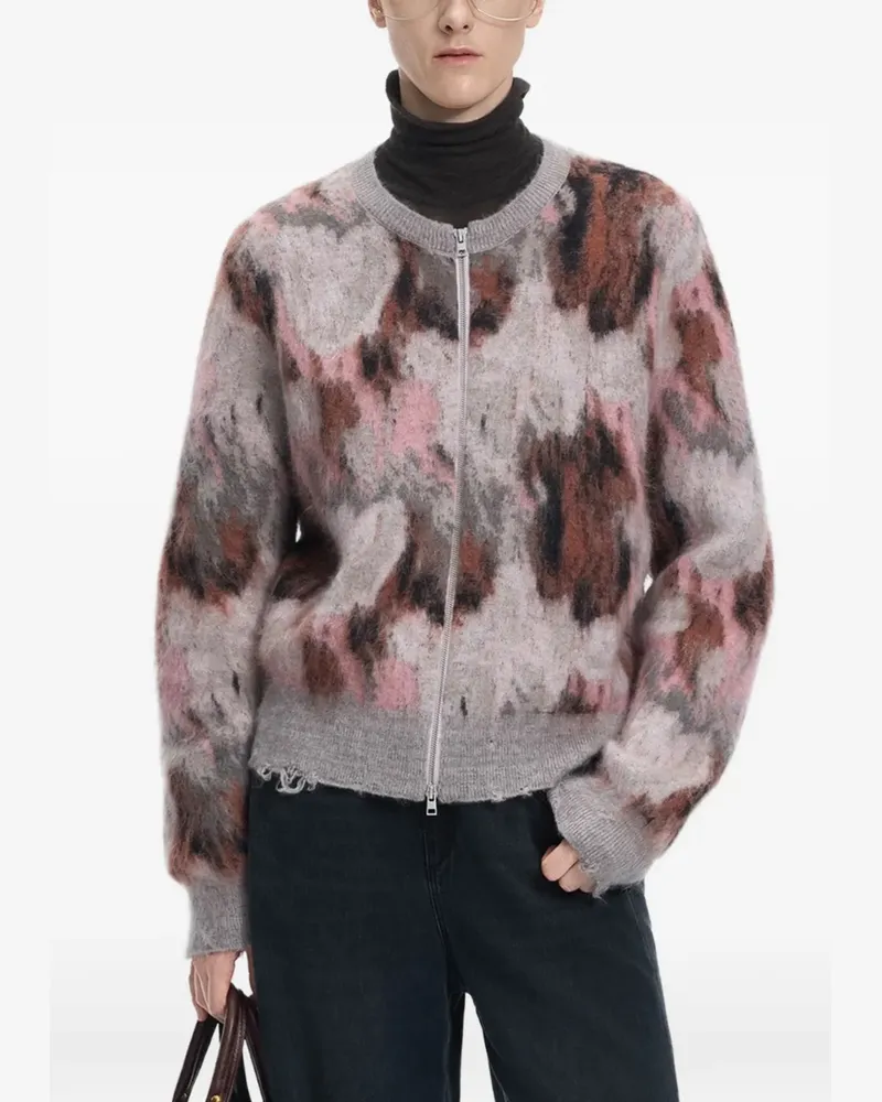 JNBY Cardigan im Distressed-Look mit Blumenprint - Grau Grau