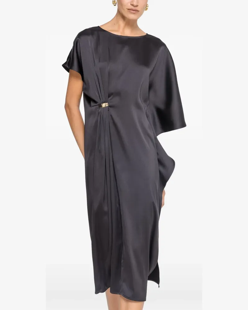 NISSA satin-effect midi dress - Schwarz Schwarz