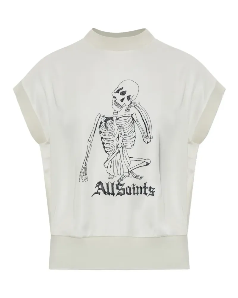 AllSaints Terra T-Shirt mit grafischem Print - Nude Nude