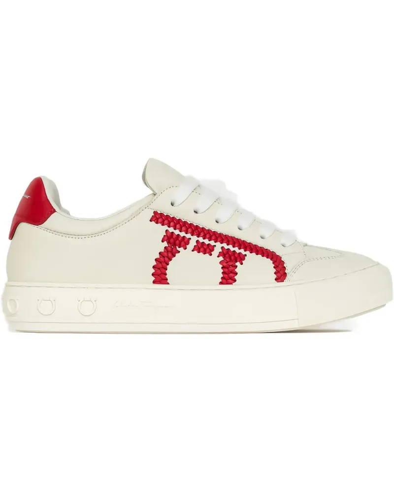 Ferragamo Sneakers mit Schnürung - Nude Nude