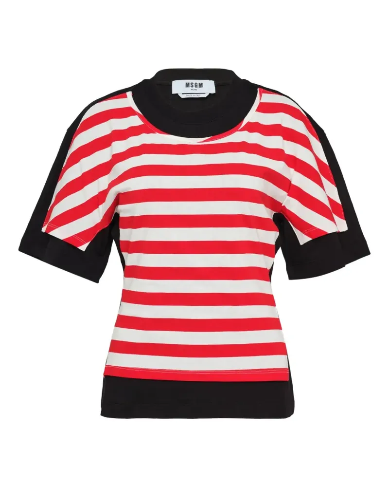 MSGM striped T-shirt - Schwarz Schwarz
