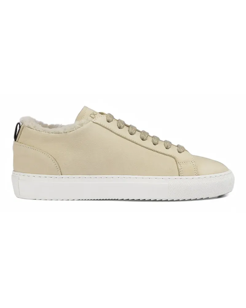 Doucal´s shearling-trim leather sneakers - Nude Nude