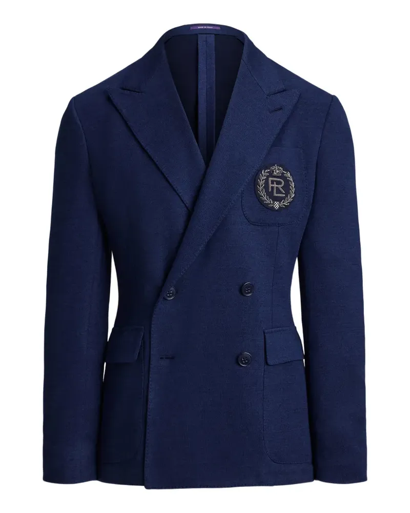 Ralph Lauren Doppelreihiges Kent Sakko mit Karomuster - Blau Blau