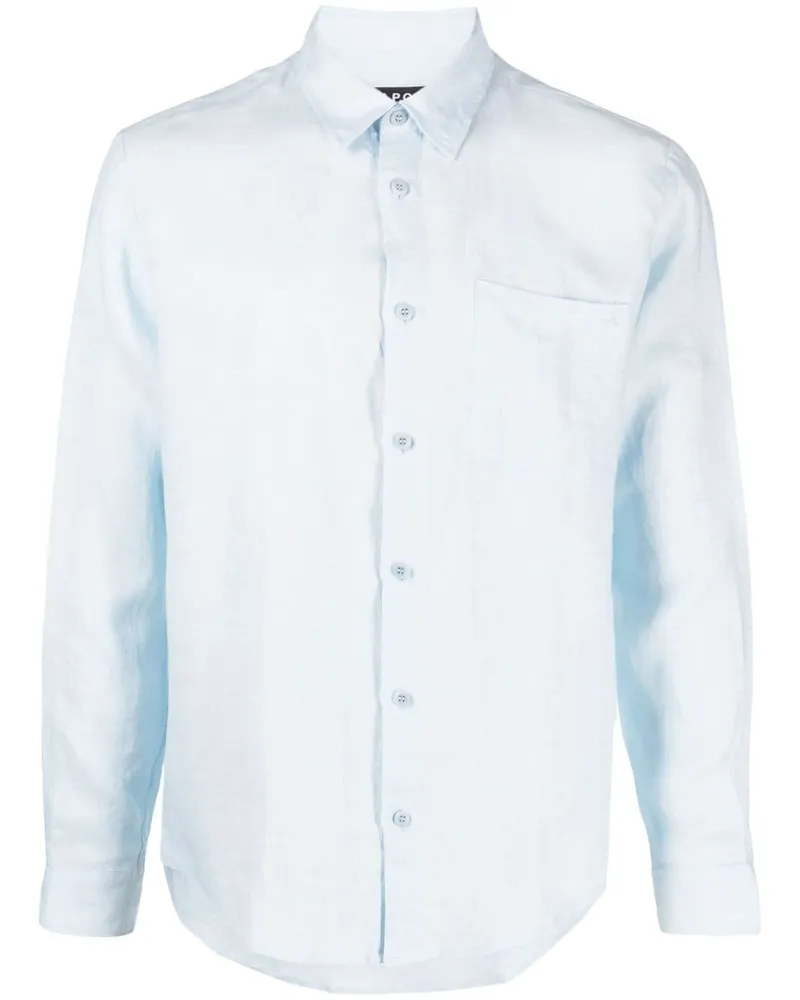 A.P.C. Hemd aus Leinen - Blau Blau