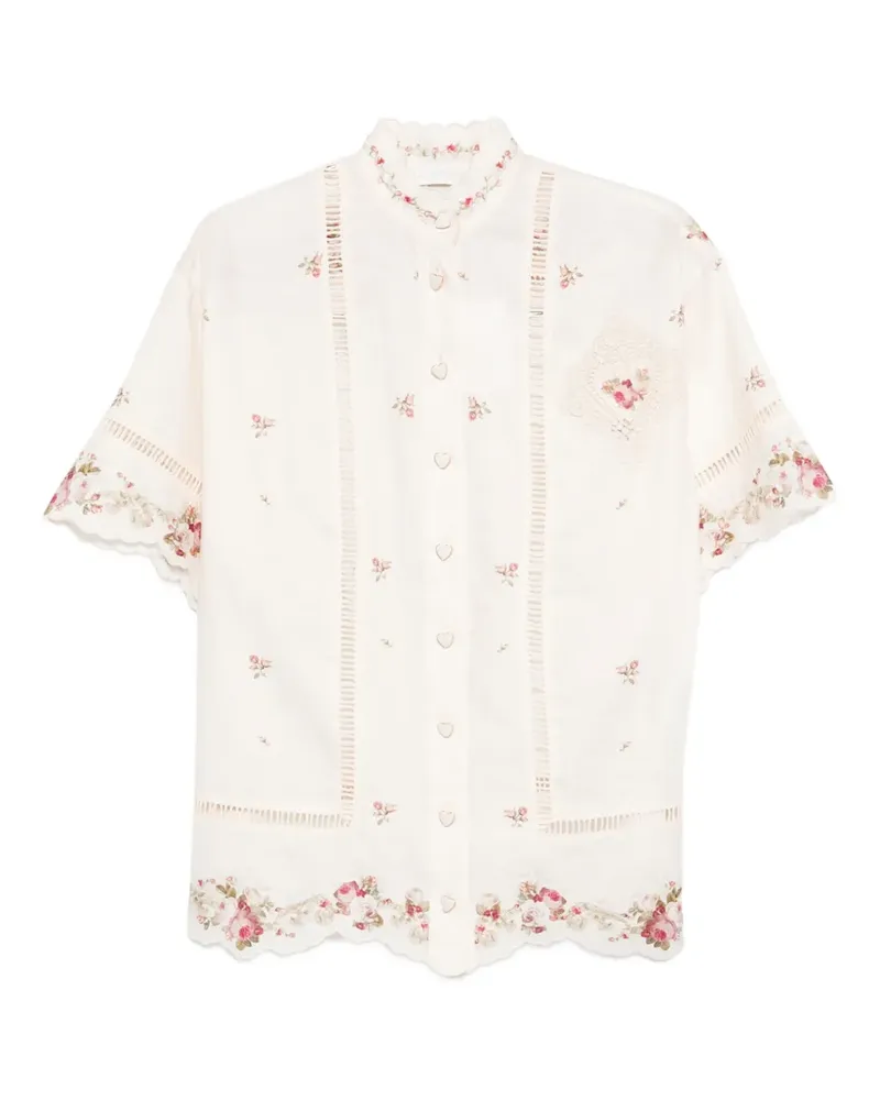 Zimmermann Patience lace floral shirt - Nude Nude