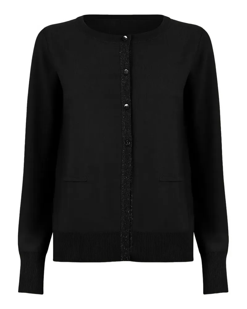 Wolford Fein gestrickter Merinocardigan - Schwarz Schwarz