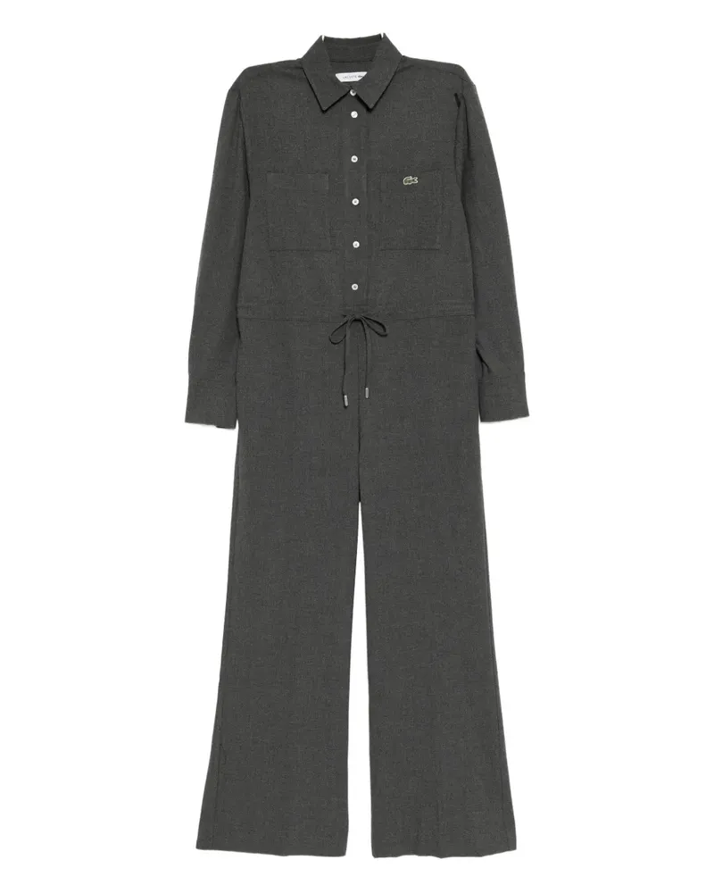 Lacoste logo-embroidered jumpsuit - 050-GREY 050-grey