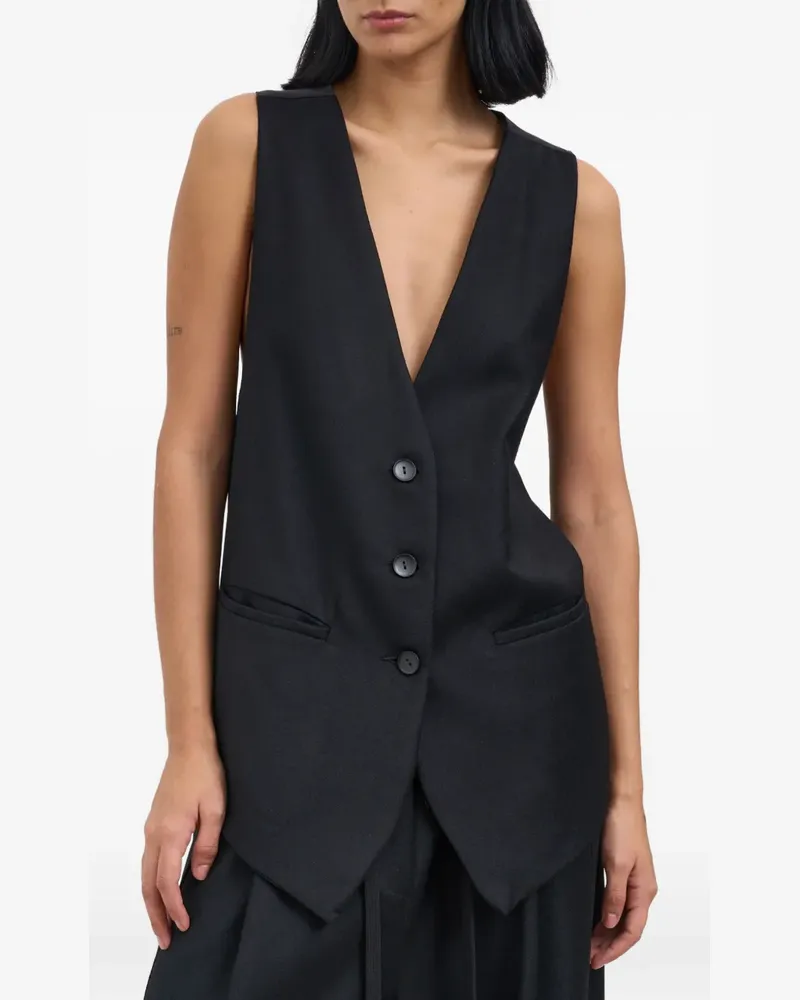 Andrea Ya'aqov V-neck buttoned vest - Schwarz Schwarz