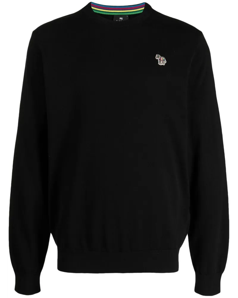 Paul Smith Pullover mit Zebra-Patch - Schwarz Schwarz