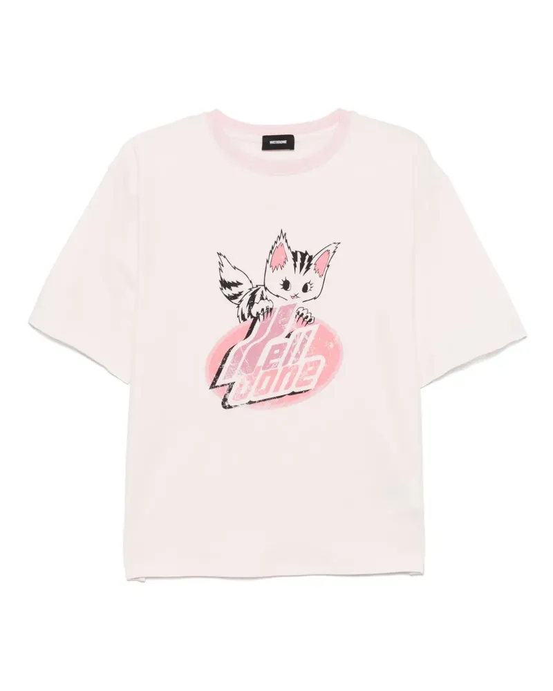 WE 11 DONE T-Shirt mit grafischem Print - Rosa Rosa