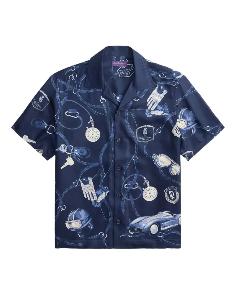 Ralph Lauren Seidenhemd mit Print - Blau Blau