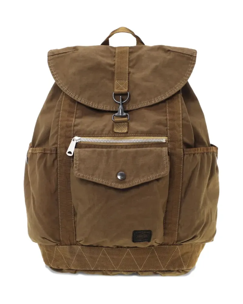 PORTER-YOSHIDA & CO flap-pocket backpack - Braun Braun