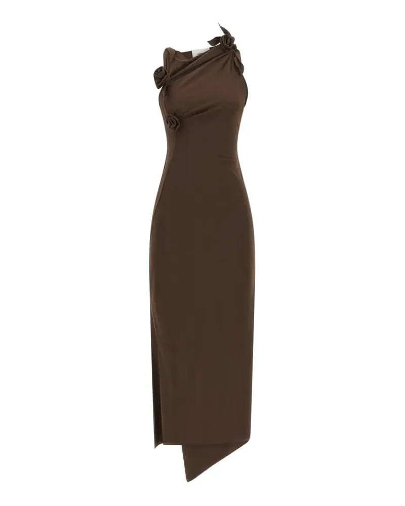 COPERNI asymmetric, sculptural gown with knotted flower detailing - Braun Braun