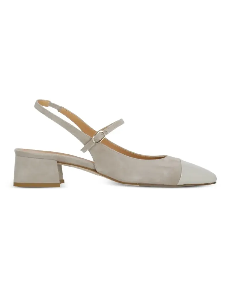 Julie Dee patent-leather toe-cap slingback pumps - Grau Grau