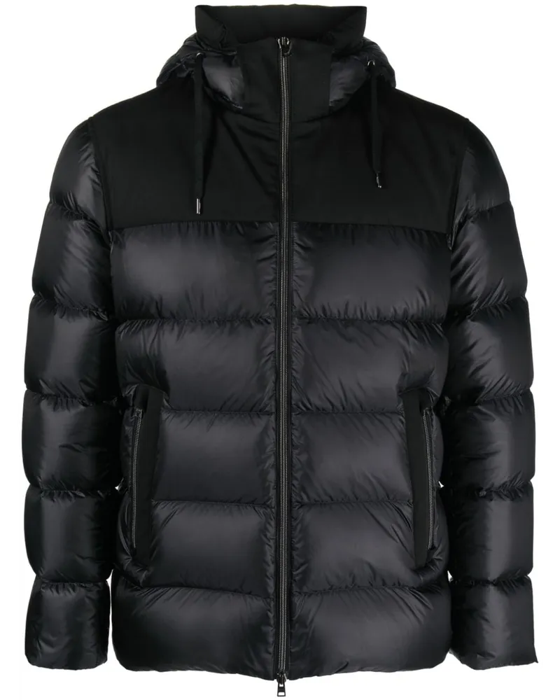 Herno Gefütterte Kapuzenjacke - Schwarz Schwarz