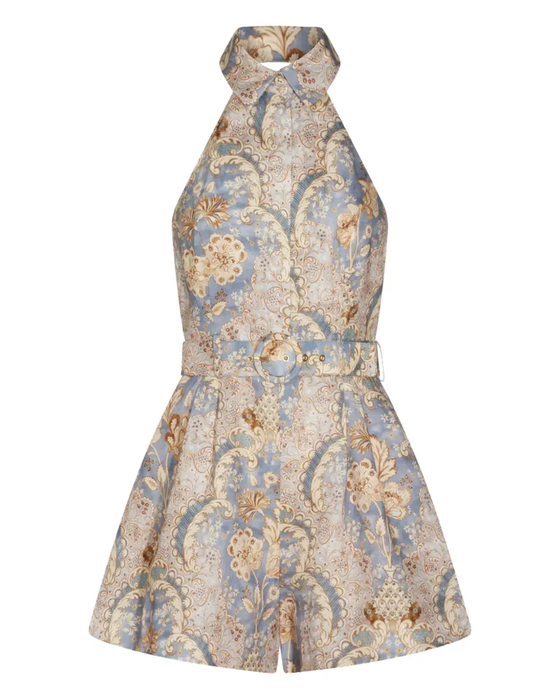 Zimmermann Playsuit mit Gürtel - Blau Blau