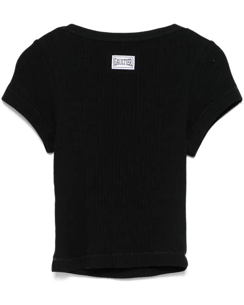 Jean Paul Gaultier T-Shirt mit Logo-Patch - Schwarz Schwarz