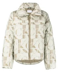 Calvin Klein Gefütterte Jacke mit Logo-Print Grün