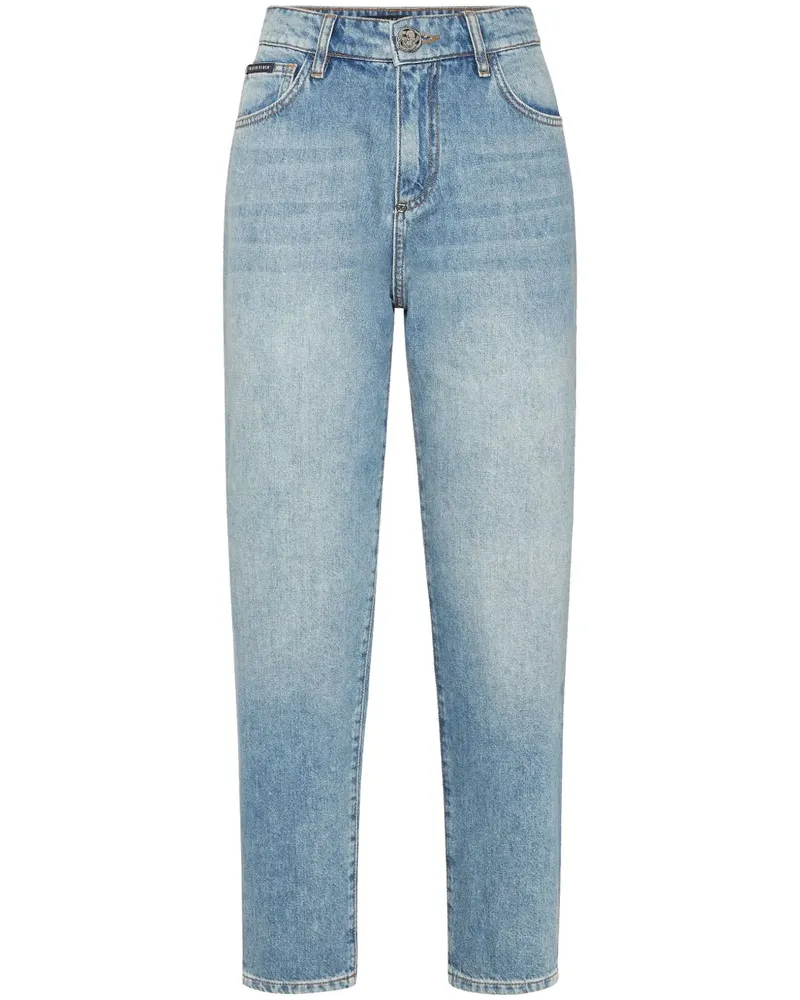 Philipp Plein Jeans mit Logo-Schild - Blau Blau
