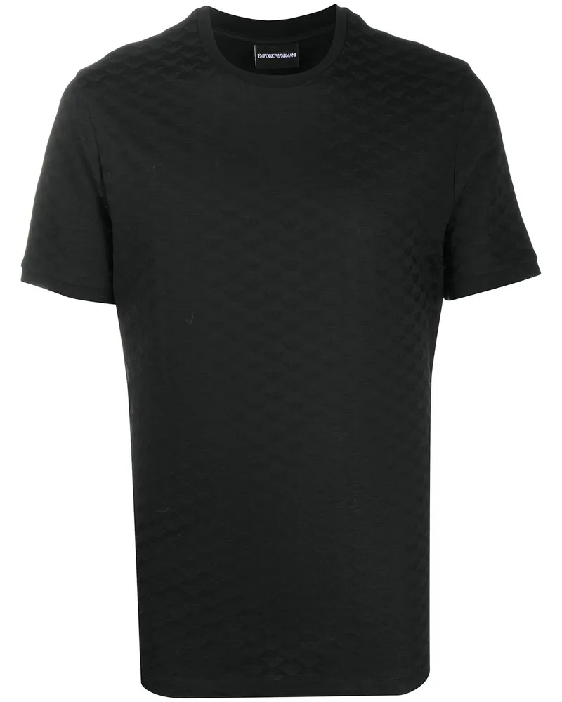 Emporio Armani Texturiertes T-Shirt - Schwarz Schwarz