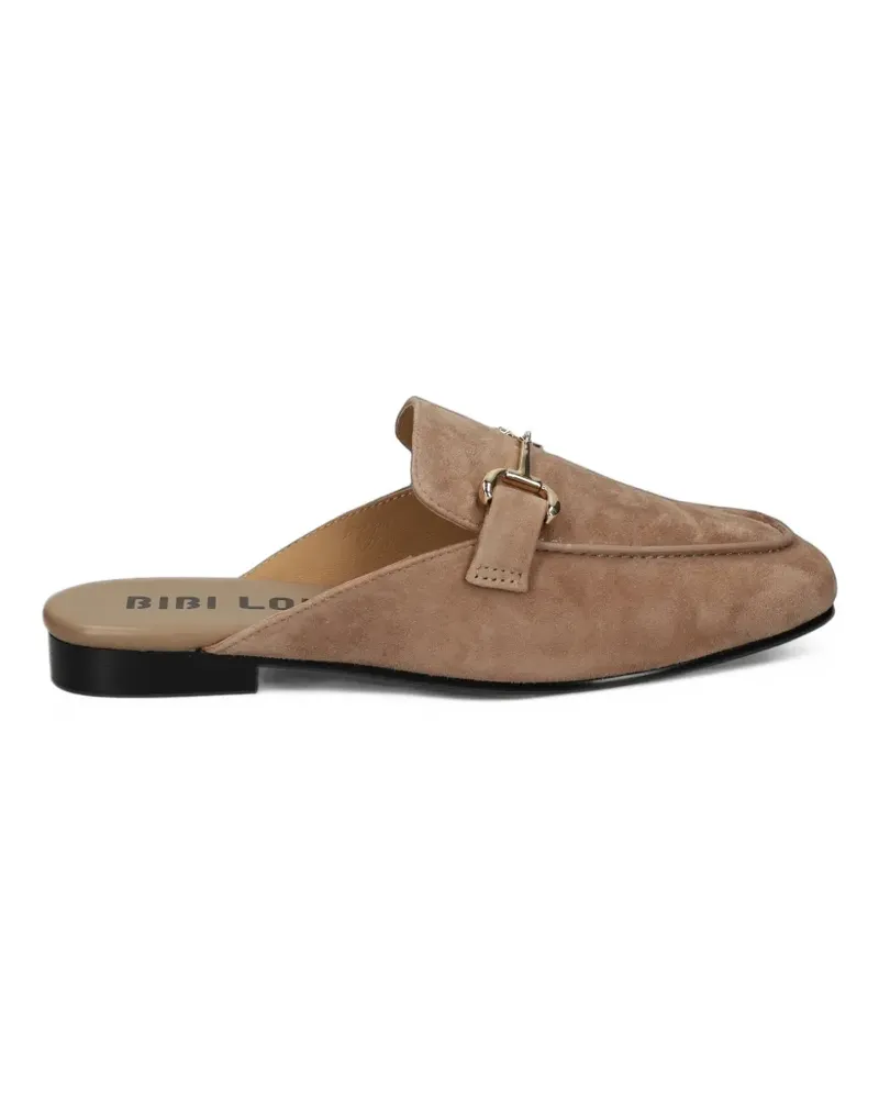 Bibi Lou Horsebit Mules aus Wildleder - Nude Nude