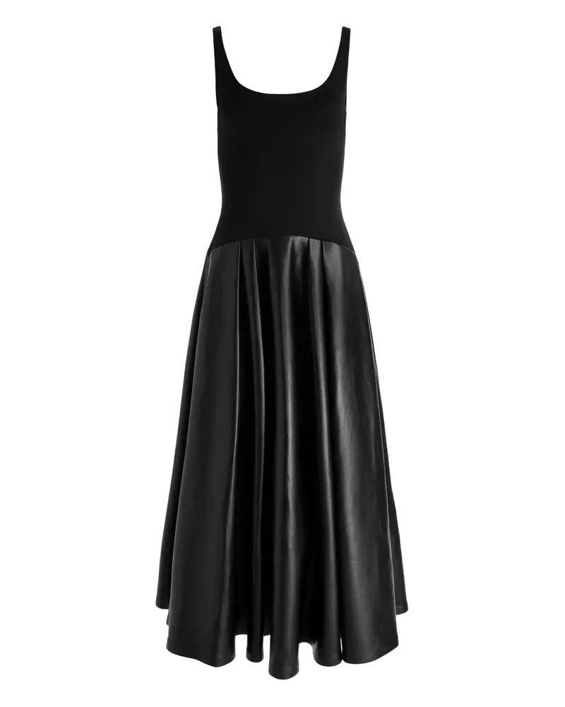 Alice + Olivia Adley Midikleid mit tiefer Taille - Schwarz Schwarz