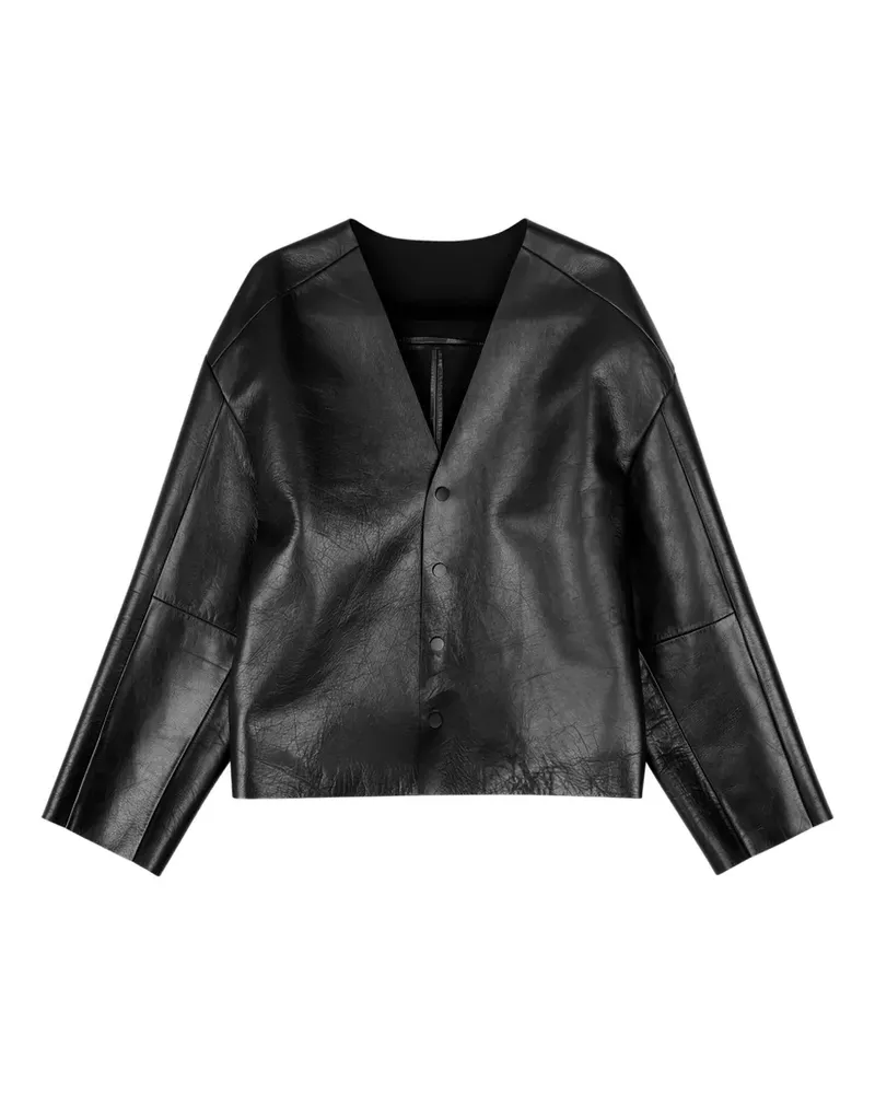 Entire Studios Lederjacke mit V-Ausschnitt - Schwarz Schwarz