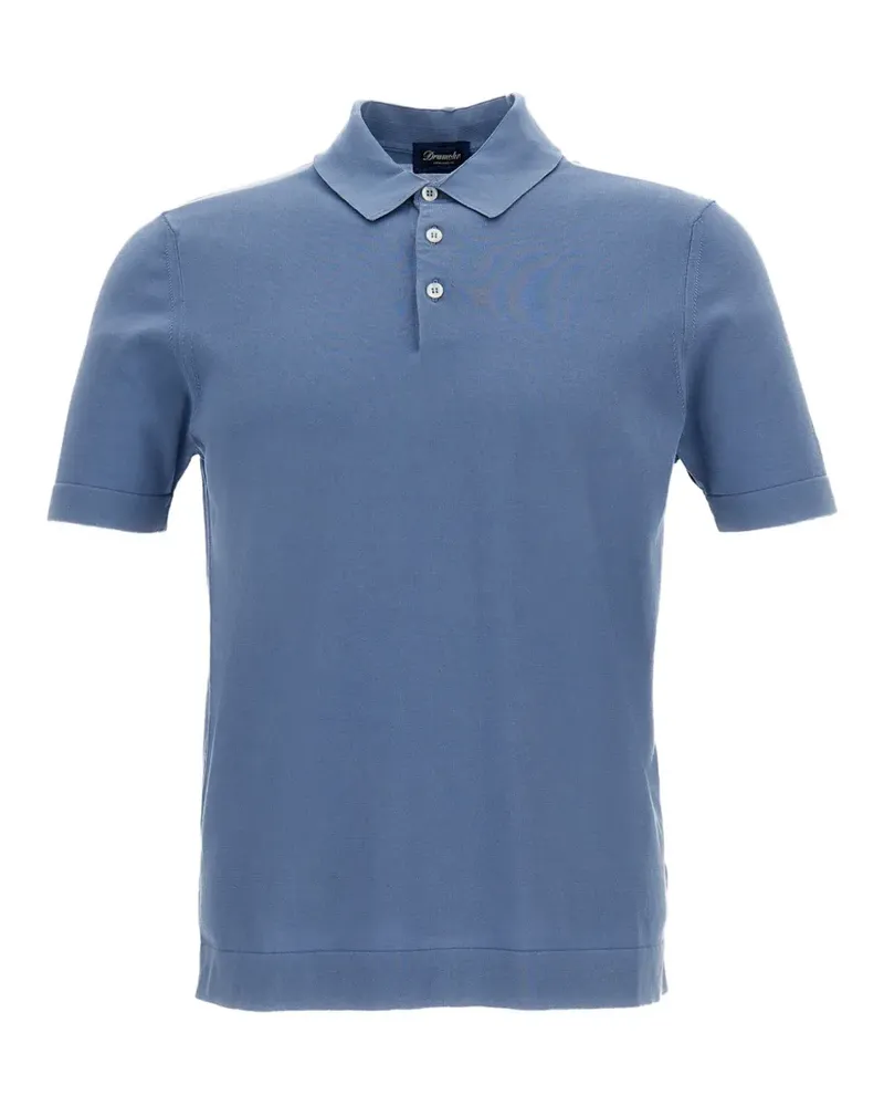 Drumohr  Poloshirt mit Knopfleiste - Blau Blau