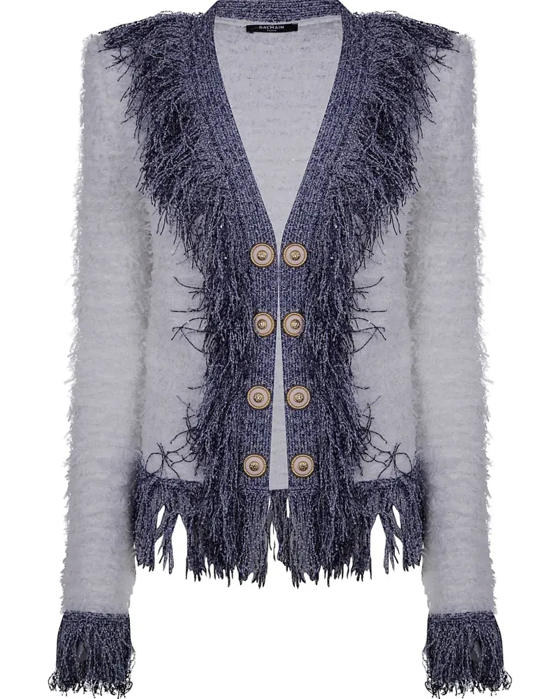 Balmain Jacke mit Fransen - Weiß Weiß