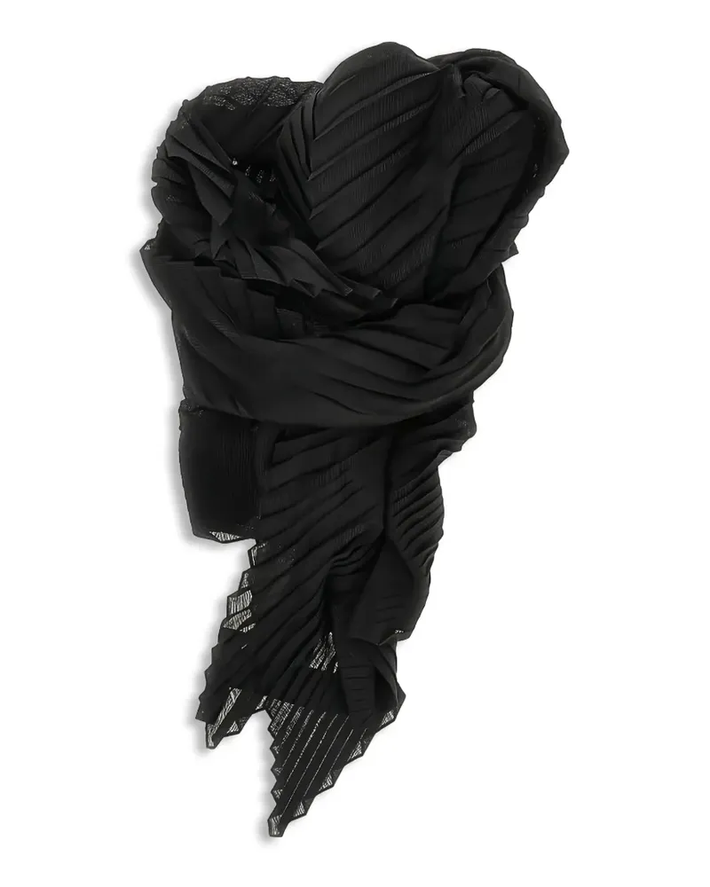 Emporio Armani Plissierter Schal - Schwarz Schwarz
