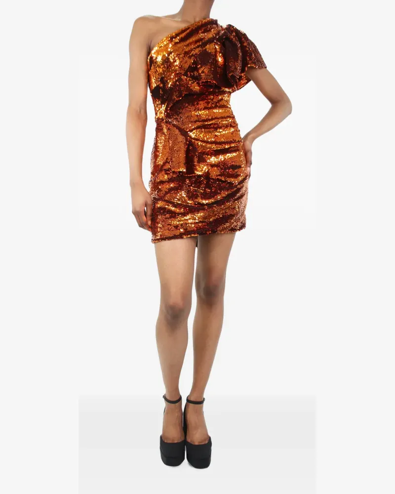 Alexandre Vauthier one-shoulder sequin-embellished mini dress - Orange Orange