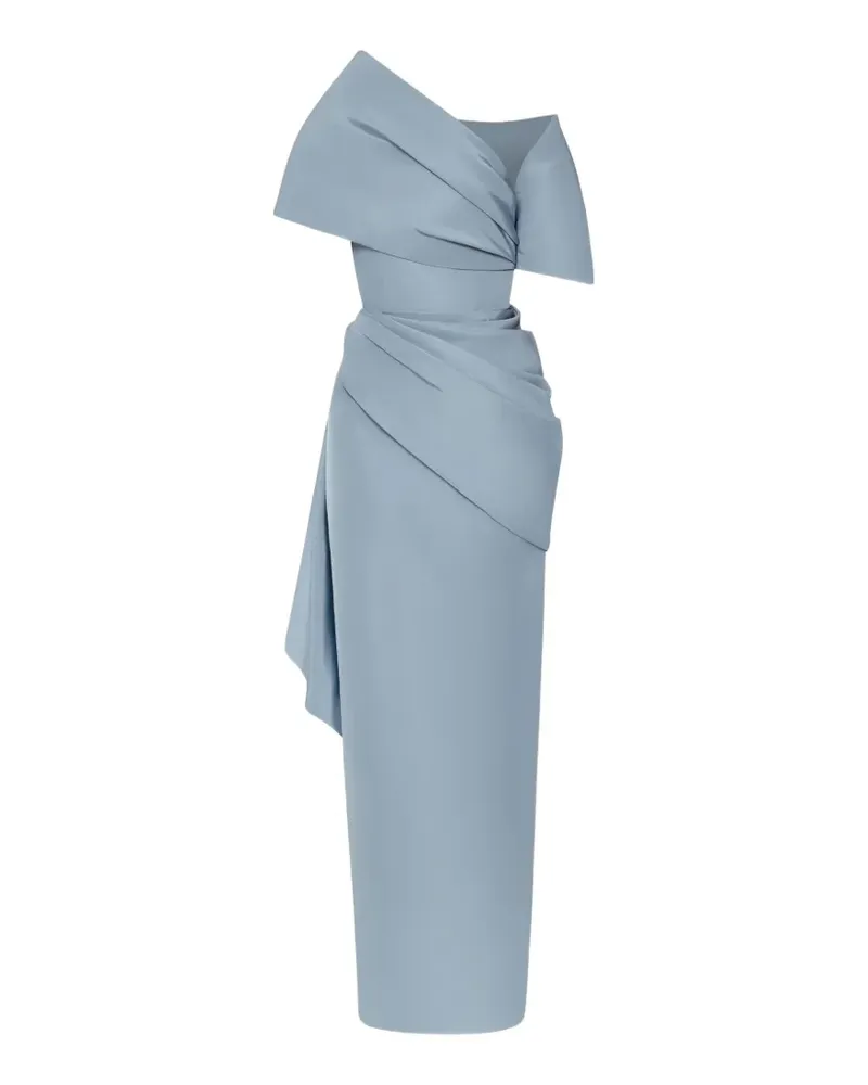 Oscar de la Renta draped faille gown - Blau Blau