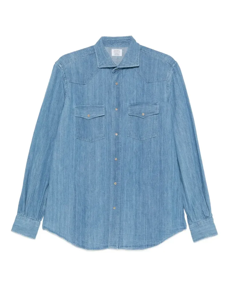 MAZZARELLI western-yoke chest-pocket shirt - Blau Blau