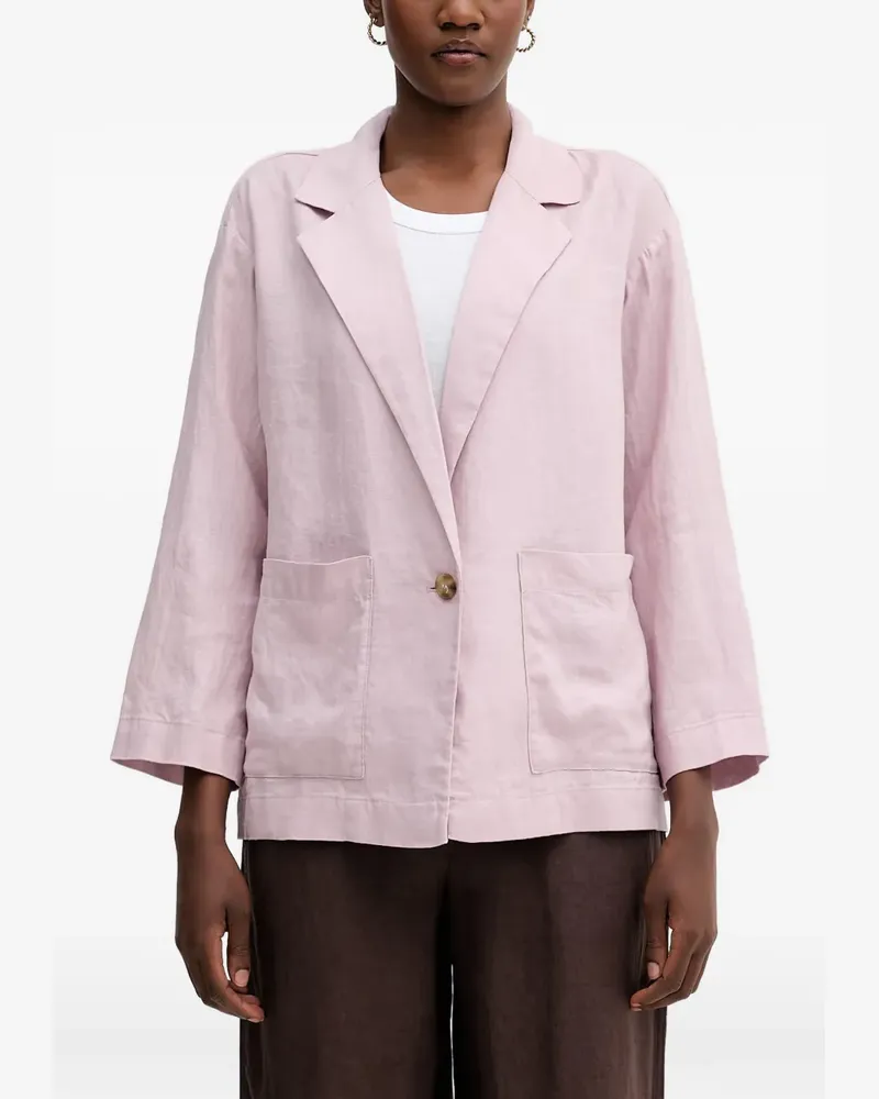 Benetton Einreihiges Sakko aus Leinen - Rosa Rosa