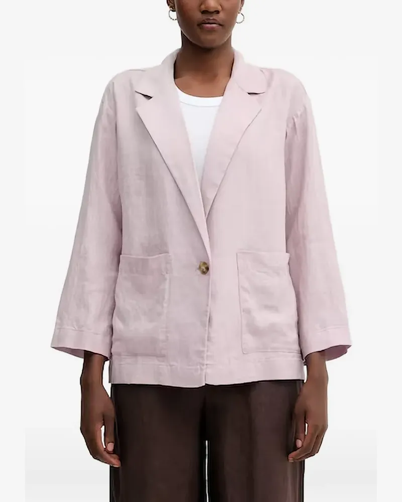 Benetton single-breasted linen blazer - Rosa Rosa