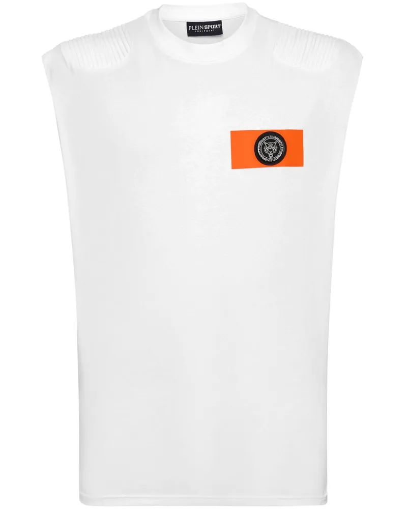 Philipp Plein Ärmelloses T-Shirt mit Logo-Patch - Weiß Weiß