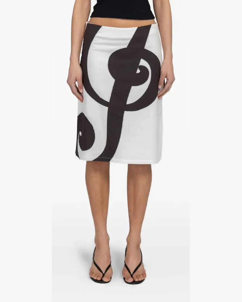 GIMAGUAS Sol graphic-print midi skirt - Weiß Weiß