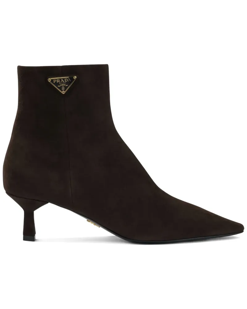 Prada 55mm suede ankle boots - Braun Braun
