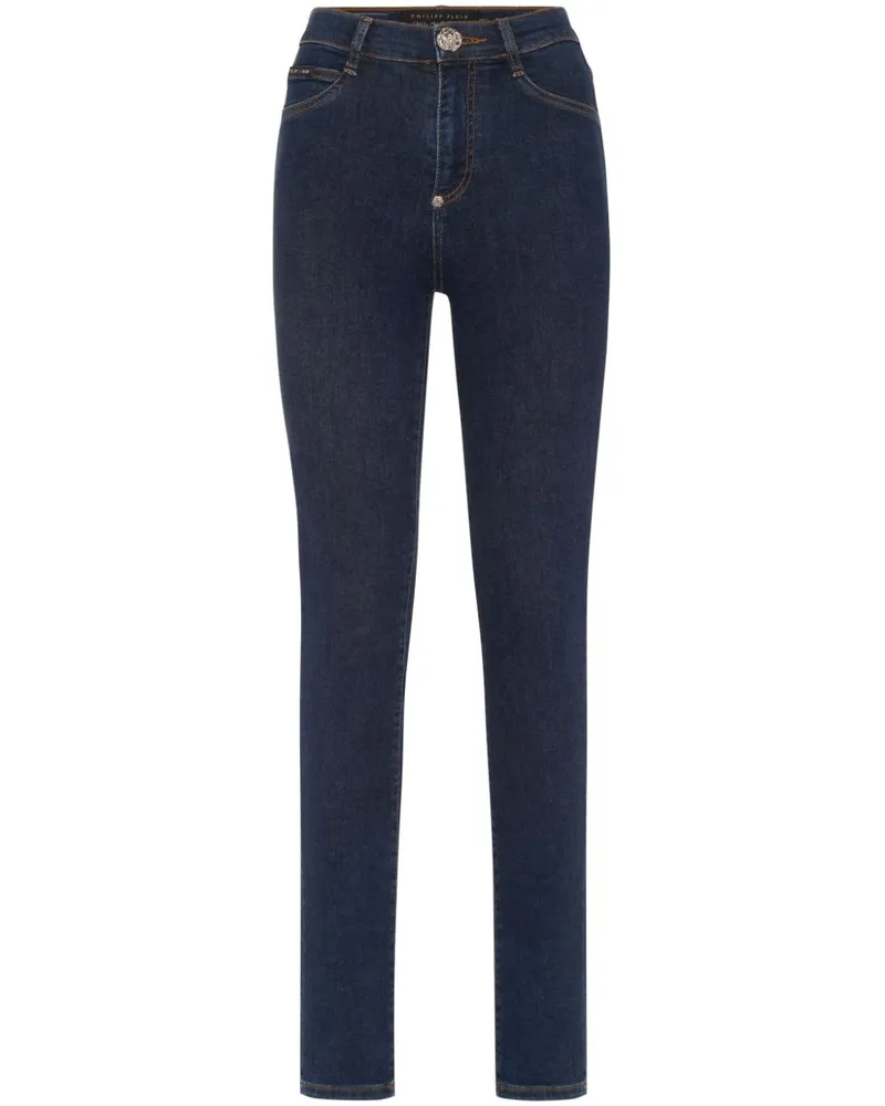 Philipp Plein Jegginghose mit hohem Bund - Blau Blau