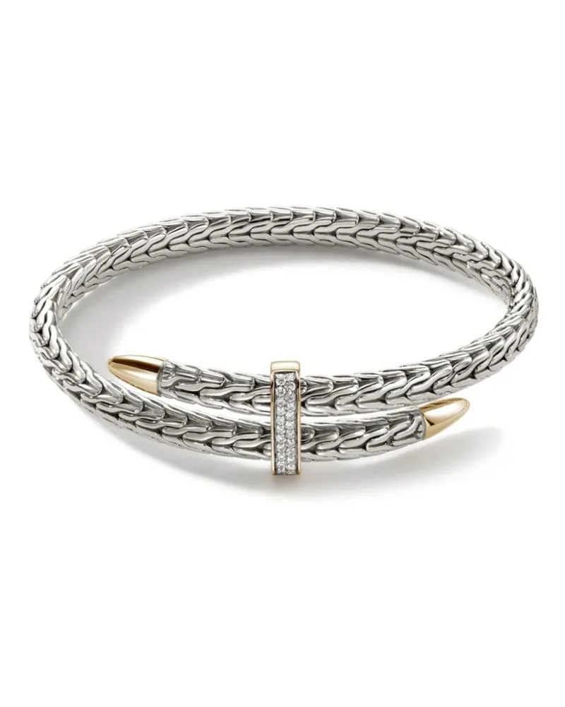 John Hardy Spear Flex 14kt Gelbgold-Armband mit Diamant - Silber Silber