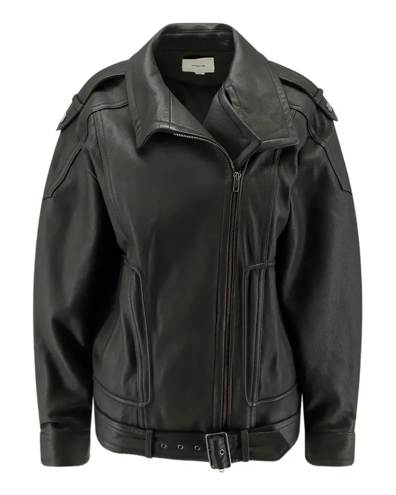 Vince belted leather jacket - Schwarz Schwarz