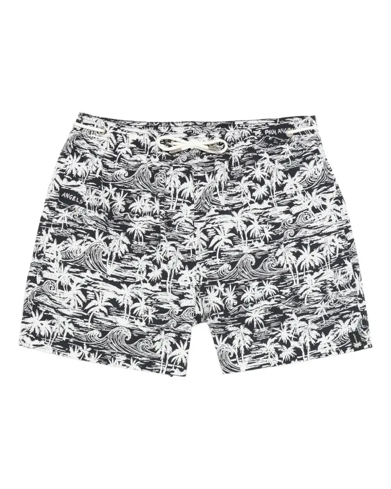 Palm Angels palm tree-print swim shorts - Schwarz Schwarz