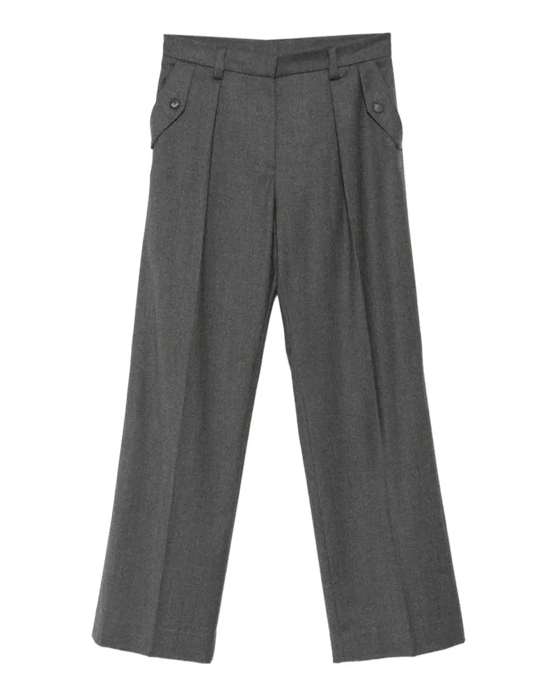 Antonelli Firenze Weite Salone Hose mit Falten - Grau Grau