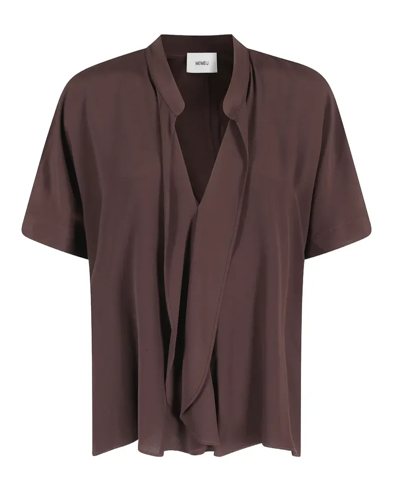 MEIMEIJ draped V-neck blouse - Braun Braun