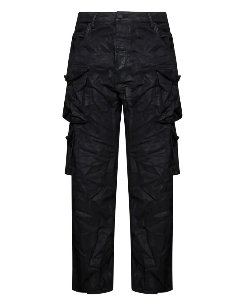 PURPLE BRAND Lockere P018 Cargo-Jeans - Schwarz Schwarz
