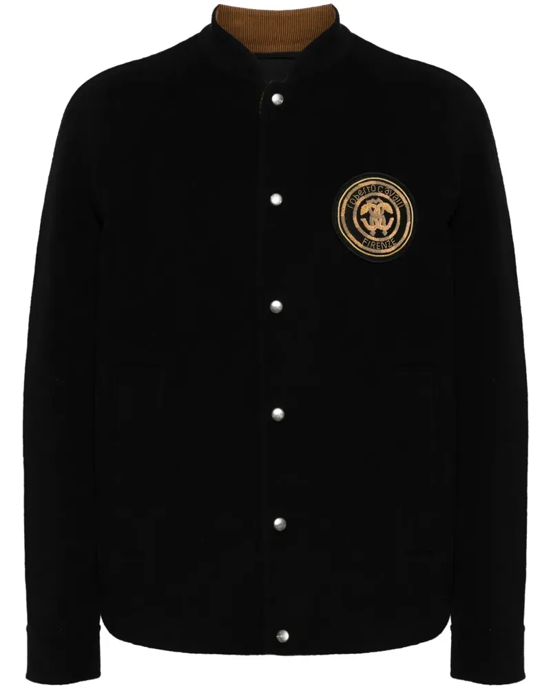 Roberto Cavalli Bomberjacke mit Logo-Stickerei - Schwarz Schwarz