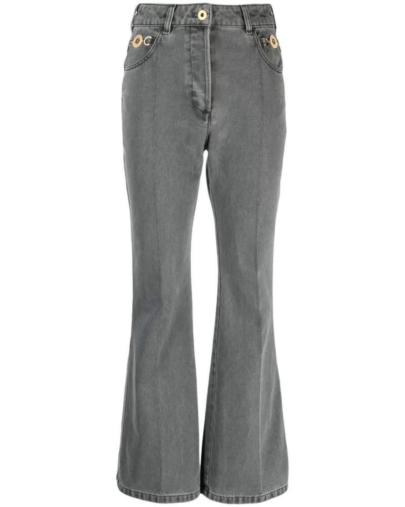 Patou Schlagjeans mit Logo-Stickerei - Grau Grau